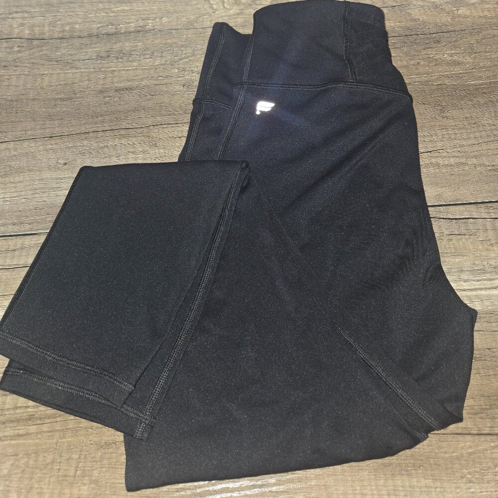 Fabletics Motion365 High-Rise Leggings | Black Mesh Pocket | Size M